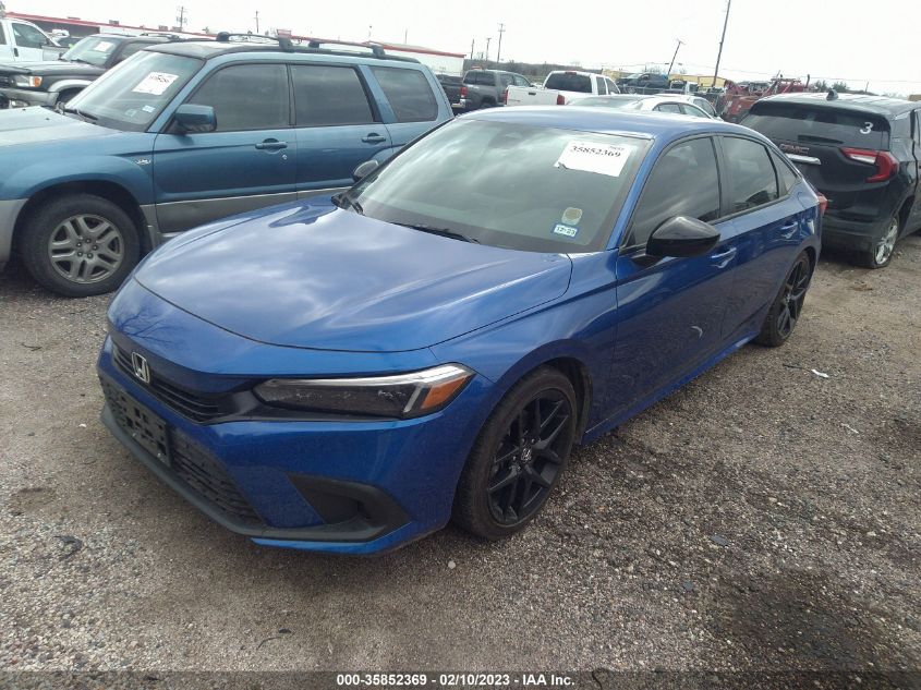 2022 HONDA CIVIC SEDAN SPORT VIN: 2HGFE2F5XNH560560