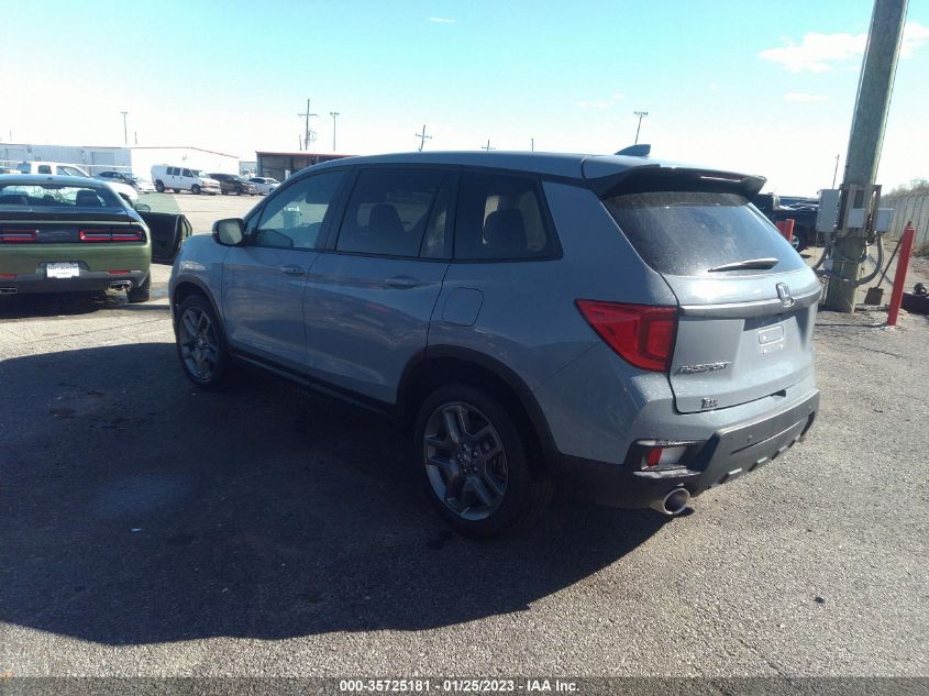 2022 HONDA PASSPORT EX-L VIN: 5FNYF7H53NB002814