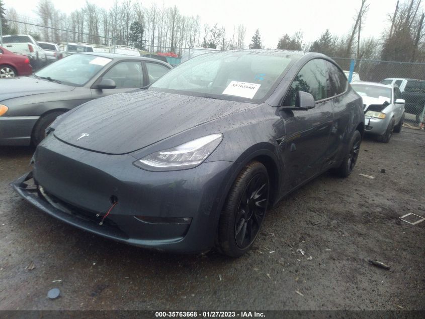 2022 TESLA MODEL Y LONG RANGE VIN: 7SAYGDEE7NF451173