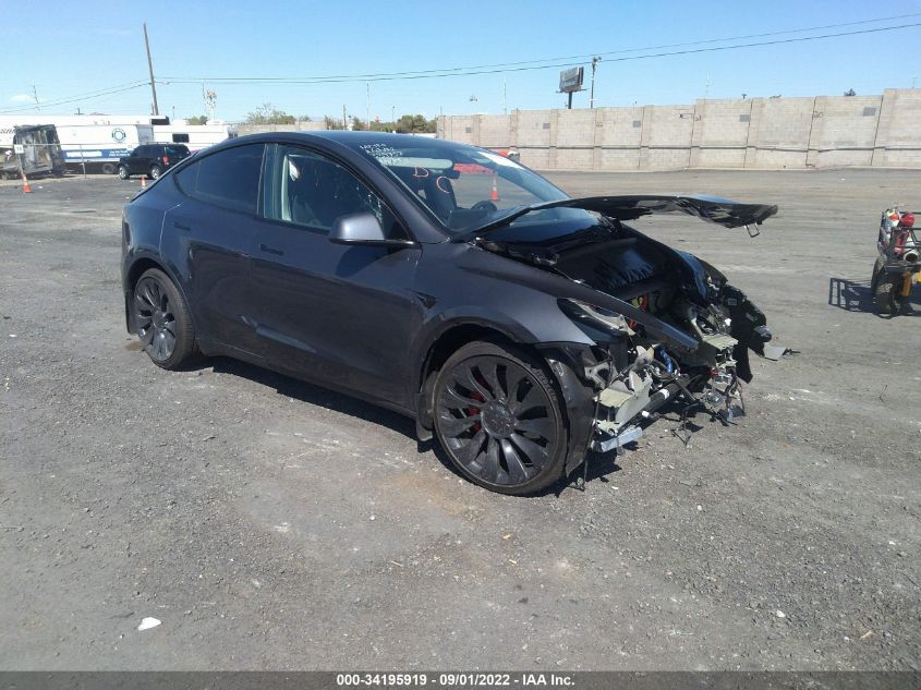 2022 TESLA MODEL Y PERFORMANCE VIN: 7SAYGDEF4NF493485