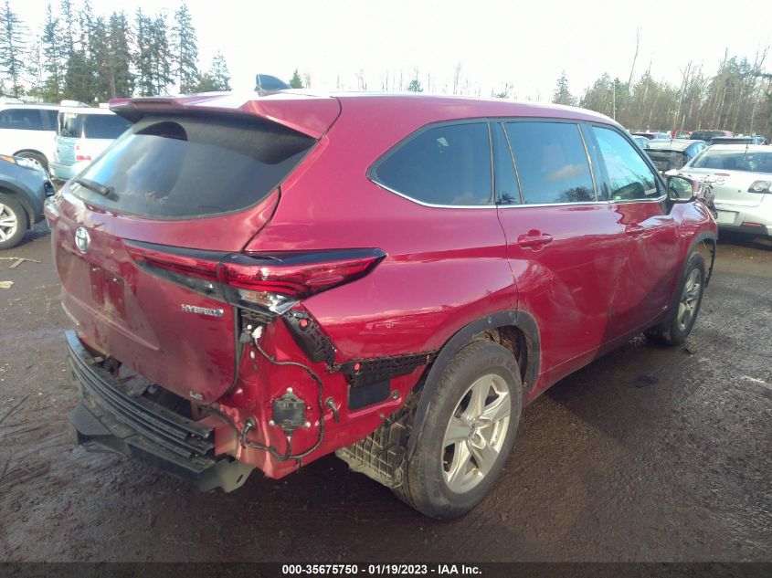 2022 TOYOTA HIGHLANDER HYBRID LE VIN: 5TDBBRCH6NS071474