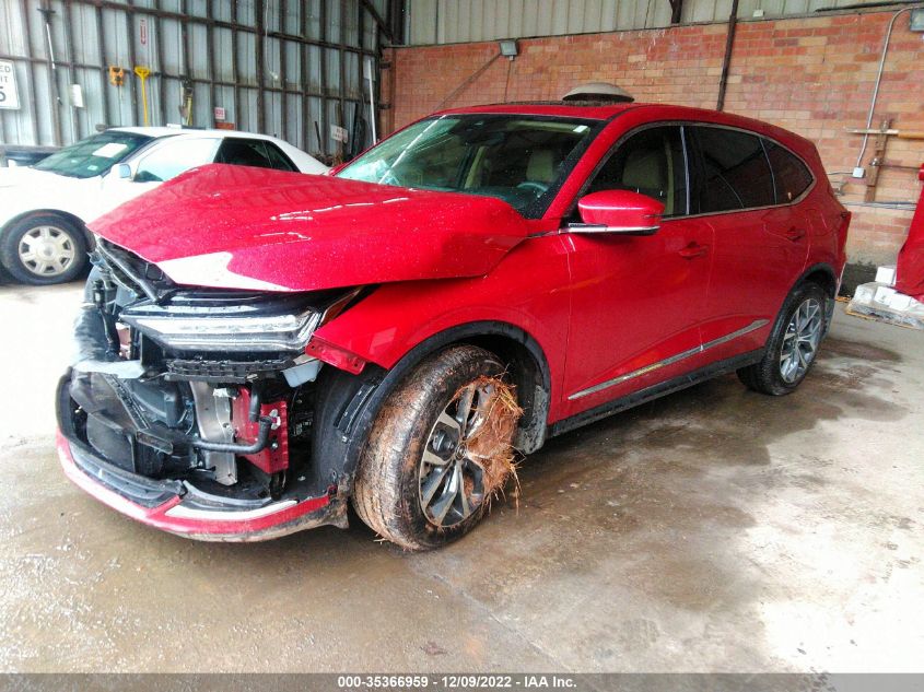 2022 ACURA MDX W/TECHNOLOGY PACKAGE VIN: 5J8YD9H41NL008232