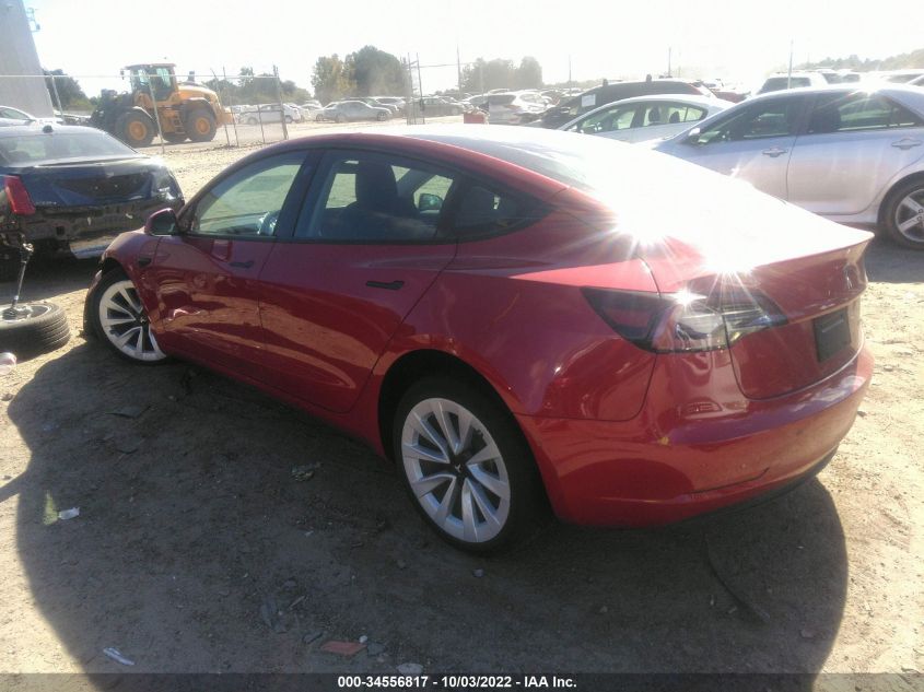 2022 TESLA MODEL 3 LONG RANGE VIN: 5YJ3E1EB3NF277412