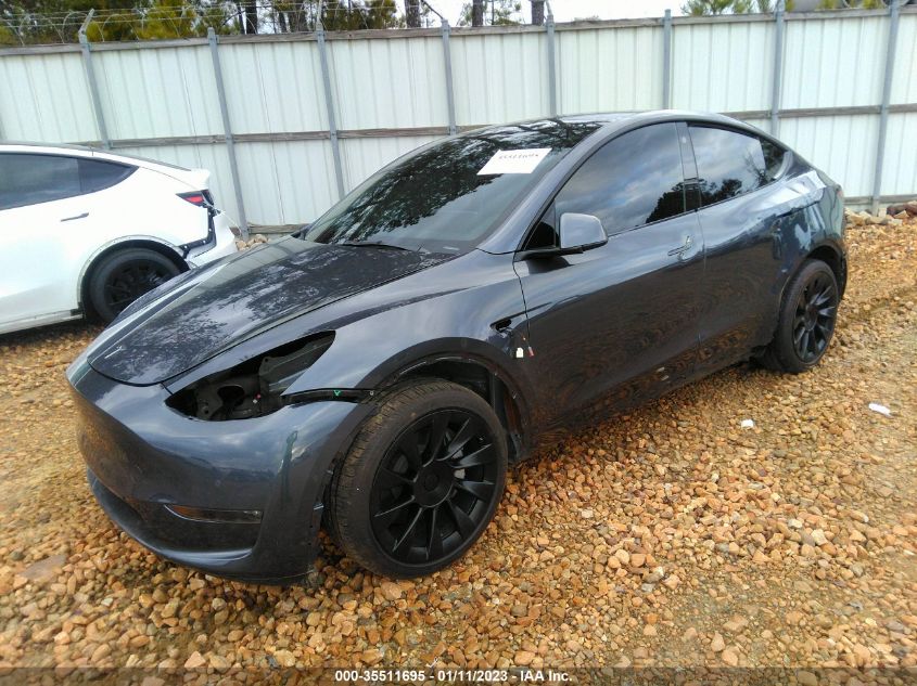 2022 TESLA MODEL Y LONG RANGE VIN: 7SAYGDEE2NF367925