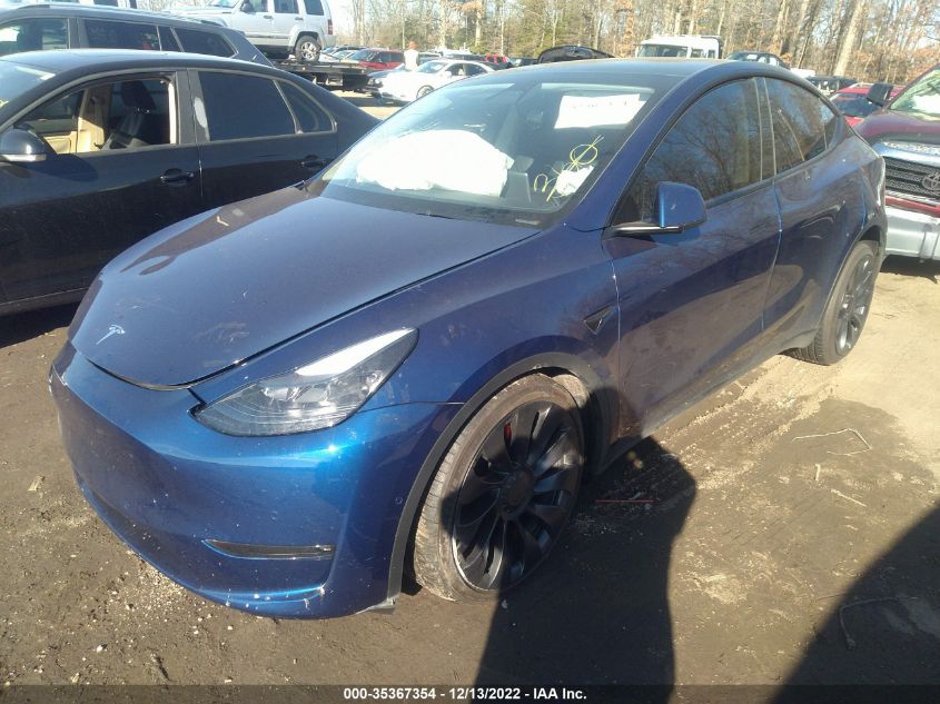 2022 TESLA MODEL Y PERFORMANCE VIN: 7SAYGDEF4NF464598
