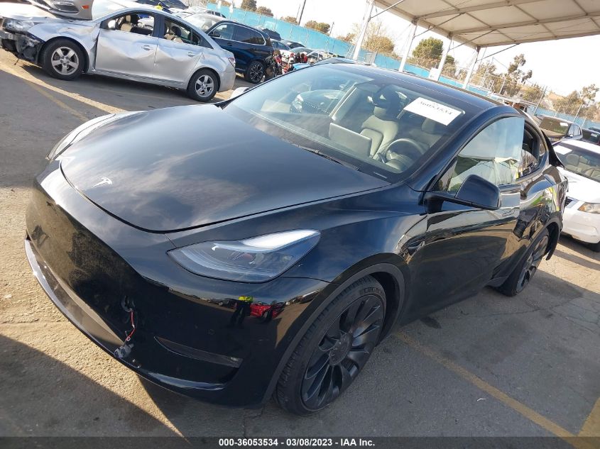 2022 TESLA MODEL Y PERFORMANCE VIN: 7SAYGDEF2NF534664