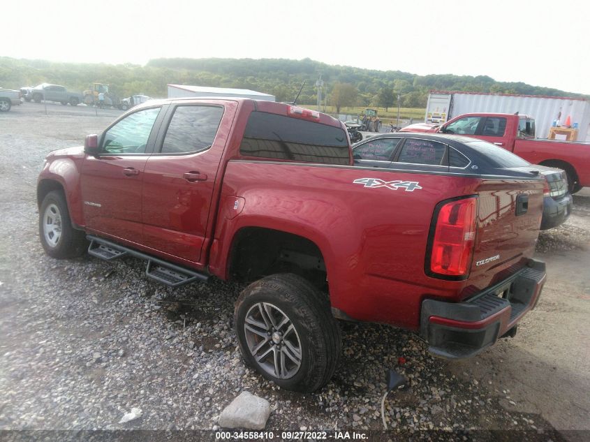 2021 CHEVROLET COLORADO 4WD WORK TRUCK VIN: 1GCGTBEN0M1225587