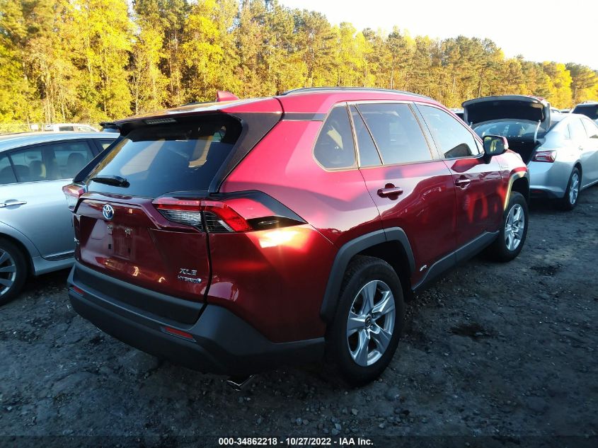 2021 TOYOTA RAV4 HYBRID XLE VIN: JTMRWRFV4MD135672