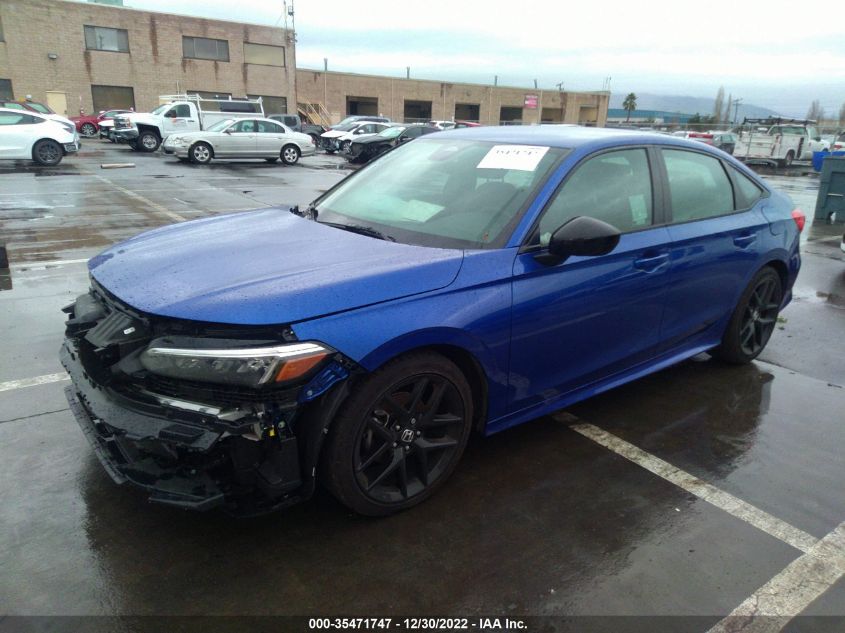 2022 HONDA CIVIC SEDAN SPORT VIN: 2HGFE2F52NH588210