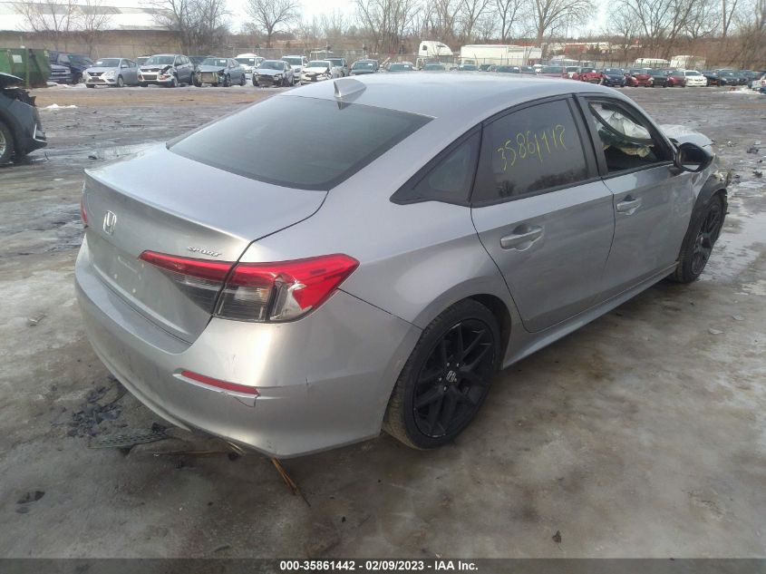 2022 HONDA CIVIC SEDAN SPORT VIN: 2HGFE2F58NH541277