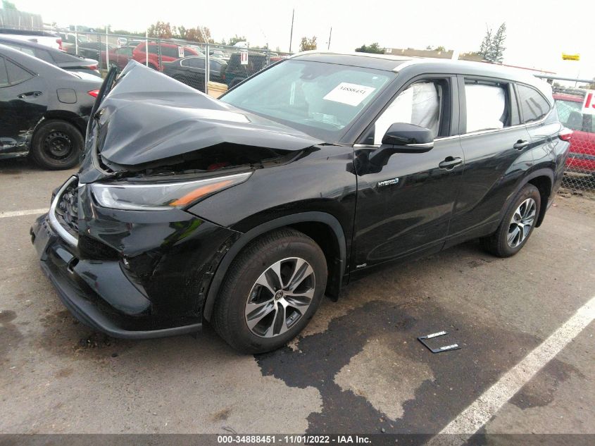 2021 TOYOTA HIGHLANDER HYBRID XLE VIN: 5TDGBRCH6MS067199