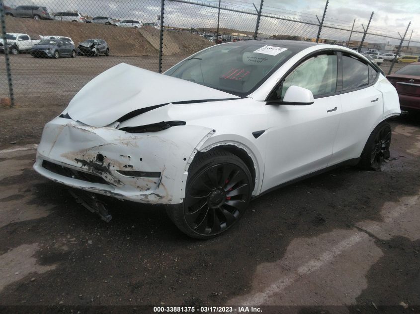 2022 TESLA MODEL Y PERFORMANCE VIN: 7SAYGDEF9NF404784