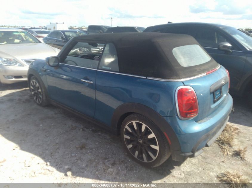 2022 MINI CONVERTIBLE COOPER VIN: WMW23DL04N3N32423