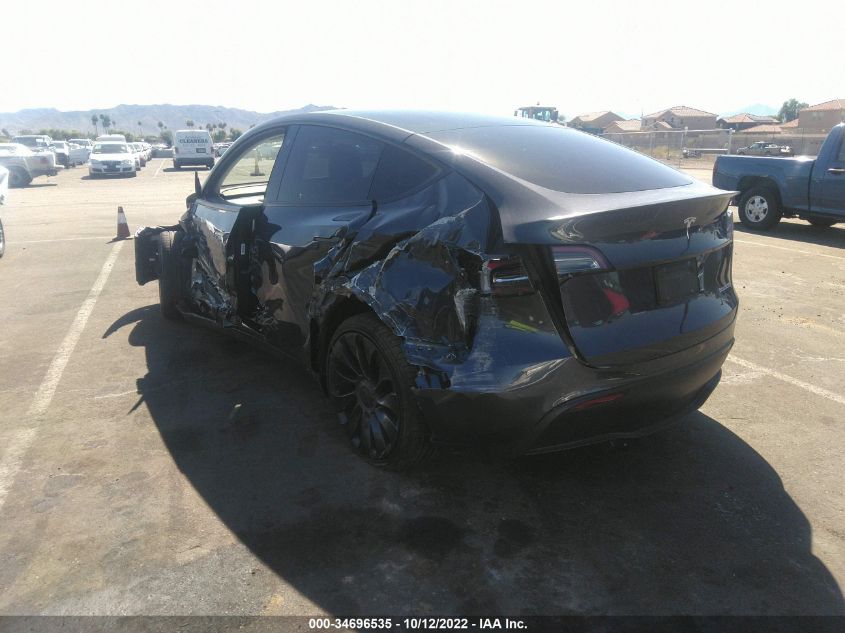 2022 TESLA MODEL Y PERFORMANCE VIN: 7SAYGDEF1NF406786