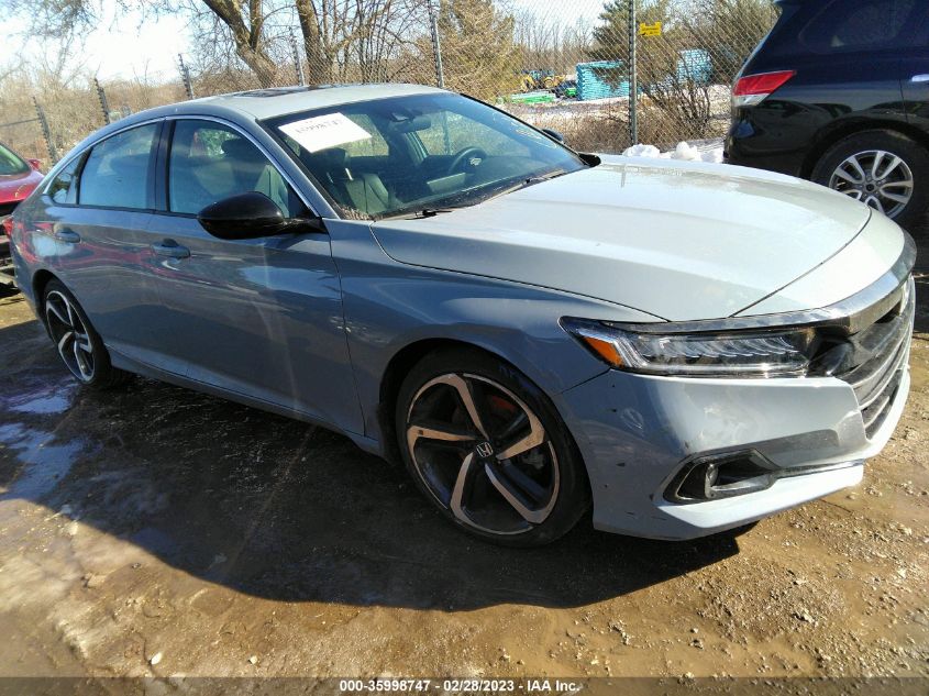 2022 HONDA ACCORD SEDAN SPORT VIN: 1HGCV2F39NA021752