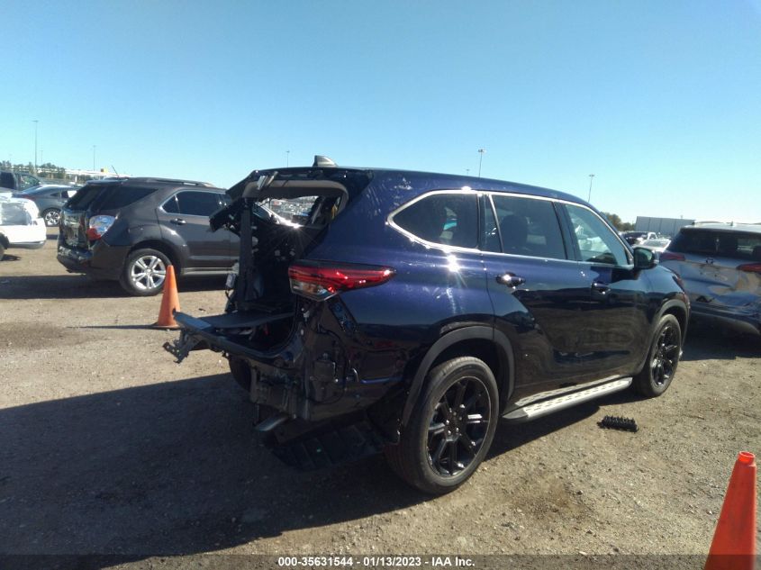 2022 TOYOTA HIGHLANDER LE VIN: 5TDZZRAH9NS114475
