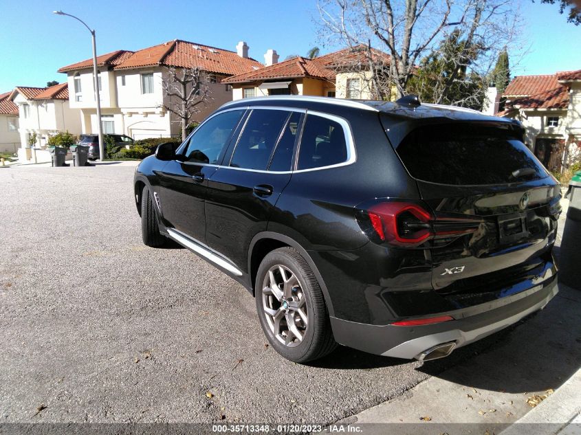 2022 BMW X3 SDRIVE30I VIN: 5UX43DP0XN9L39758