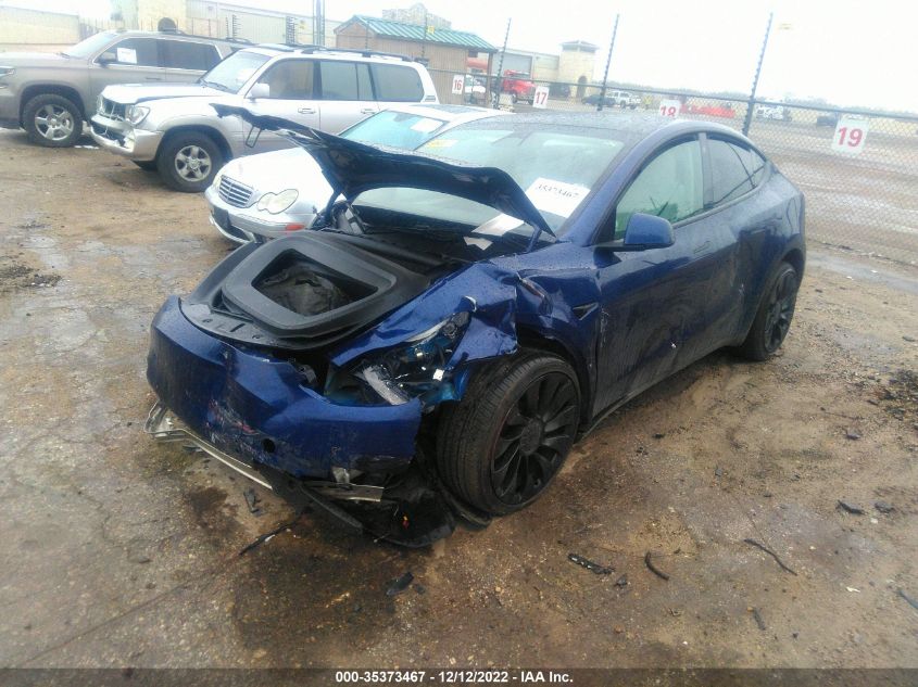 2022 TESLA MODEL Y PERFORMANCE VIN: 7SAYGDEF0NF539801