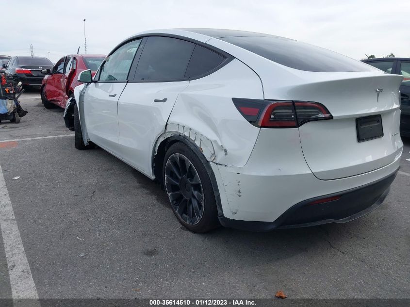 2022 TESLA MODEL Y LONG RANGE VIN: 7SAYGAEE5NF427064
