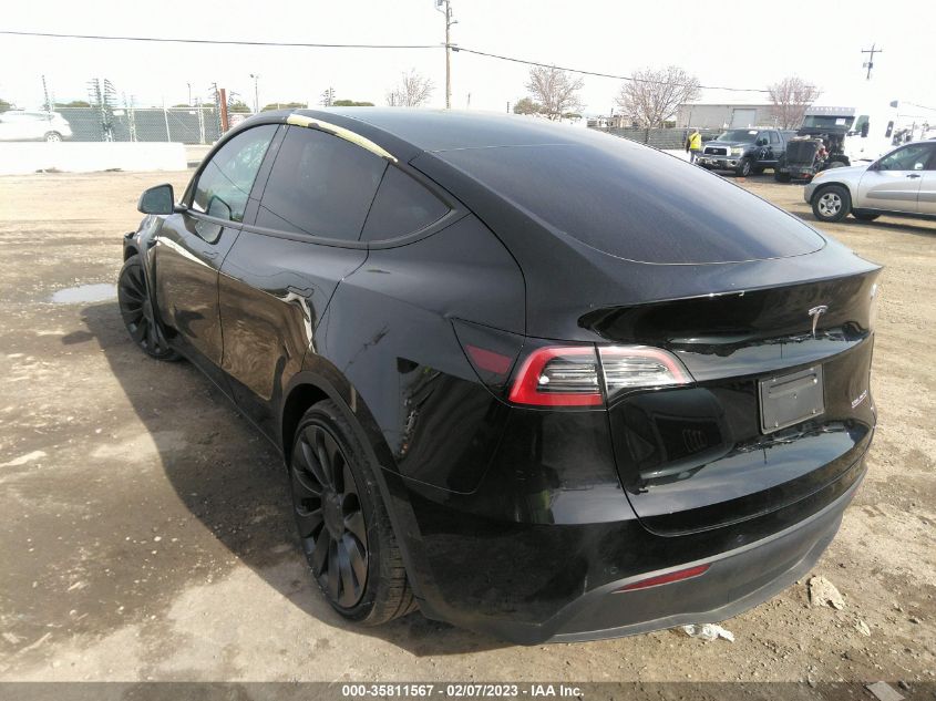 2022 TESLA MODEL Y PERFORMANCE VIN: 7SAYGDEF2NF518156