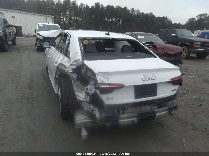 2022 AUDI A4 SEDAN S LINE PREMIUM PLUS VIN: WAUEAAF49NN013730