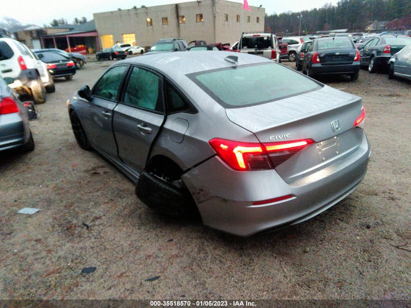 2022 HONDA CIVIC SEDAN SPORT VIN: 2HGFE2F50NH599478