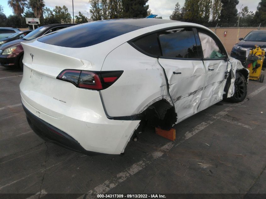 2022 TESLA MODEL Y LONG RANGE VIN: 7SAYGDEE8NF356427