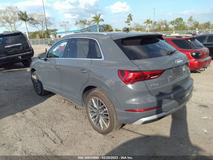 2022 AUDI Q3 PREMIUM VIN: WA1AUCF3XN1110416