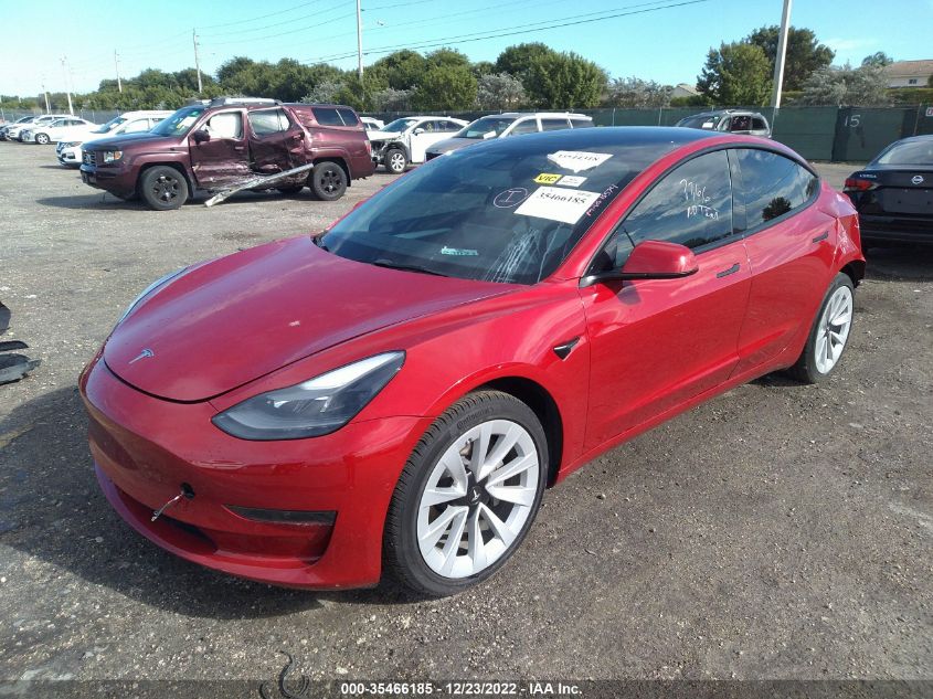 2022 TESLA MODEL 3 VIN: 5YJ3E1EA5NF154413