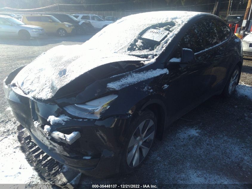 2022 TESLA MODEL Y LONG RANGE VIN: 7SAYGAEE1NF322912