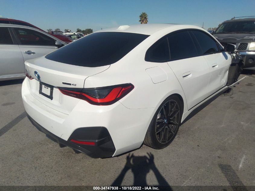 2022 BMW I4 EDRIVE40 VIN: WBY73AW00NFN07776