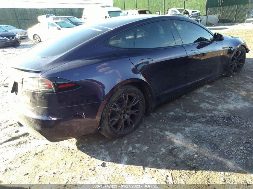 2022 TESLA MODEL S PLAID VIN: 5YJSA1E66NF478571