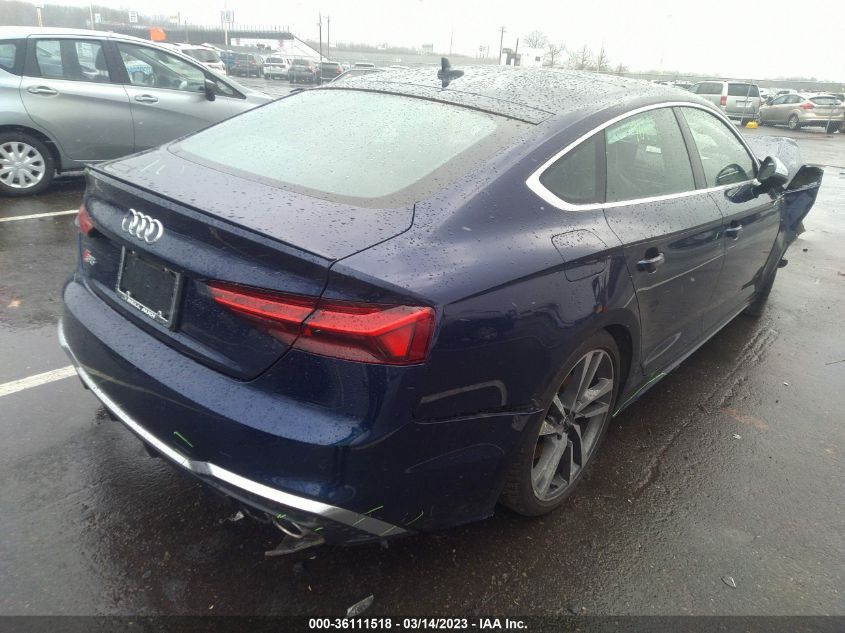 2022 AUDI S5 SPORTBACK PREMIUM PLUS VIN: WAUC4CF5XNA034015