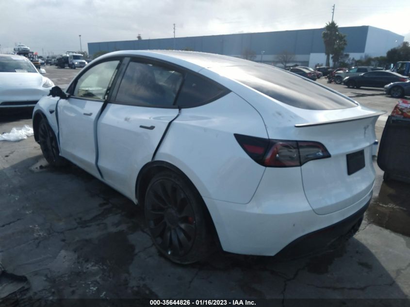 2022 TESLA MODEL Y PERFORMANCE VIN: 7SAYGDEF6NF382436