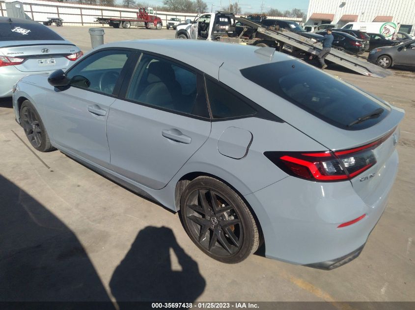 2022 HONDA CIVIC HATCHBACK SPORT VIN: 19XFL2H88NE005145