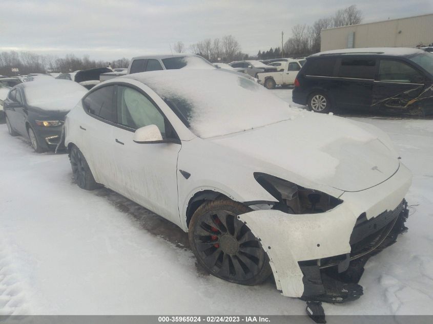 2022 TESLA MODEL Y PERFORMANCE VIN: 7SAYGDEF4NF462656