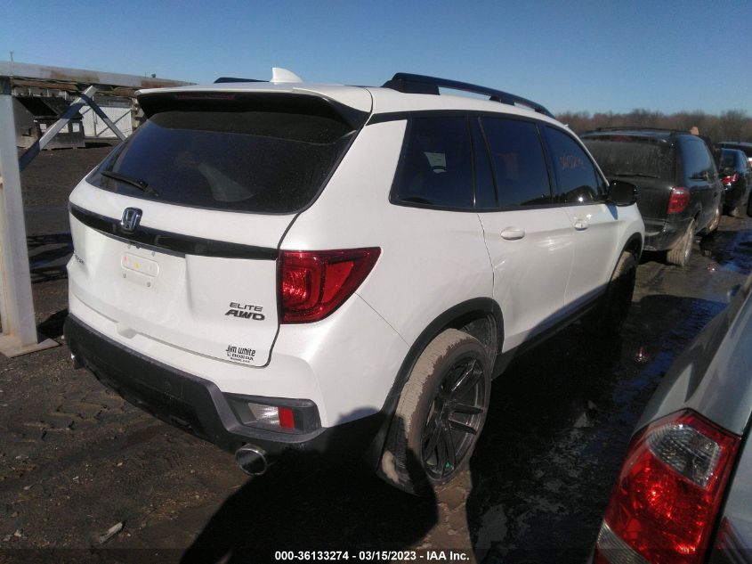 2022 HONDA PASSPORT ELITE VIN: 5FNYF8H04NB000600