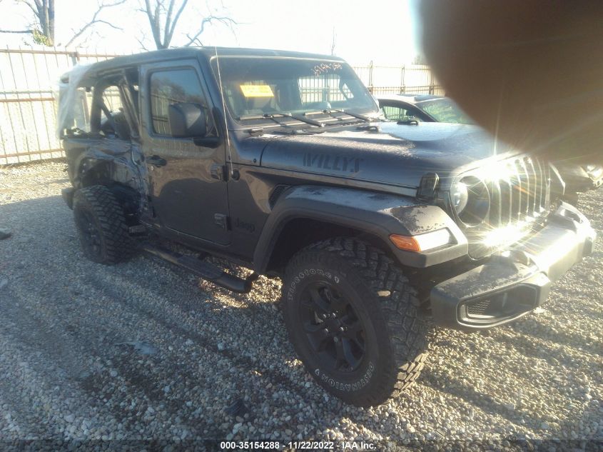 2022 JEEP WRANGLER UNLIMITED WILLYS VIN: 1C4HJXDM9NW129753