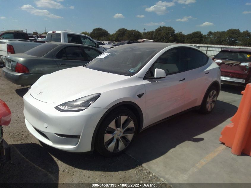 2022 TESLA MODEL Y LONG RANGE VIN: 7SAYGDEE9NF416845