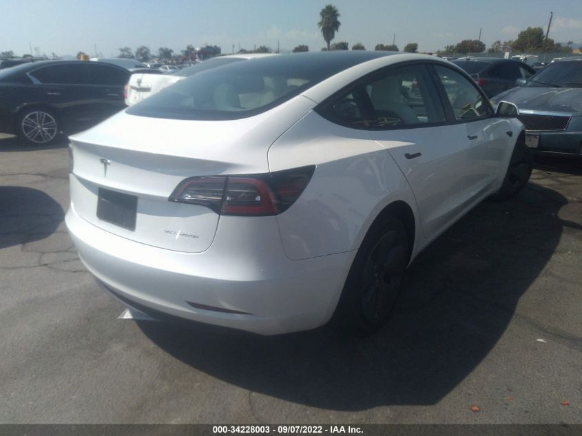 2022 TESLA MODEL 3 LONG RANGE VIN: 5YJ3E1EB0NF268117