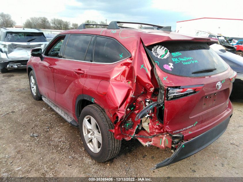 2022 TOYOTA HIGHLANDER LE VIN: 5TDZZRAH8NS100082