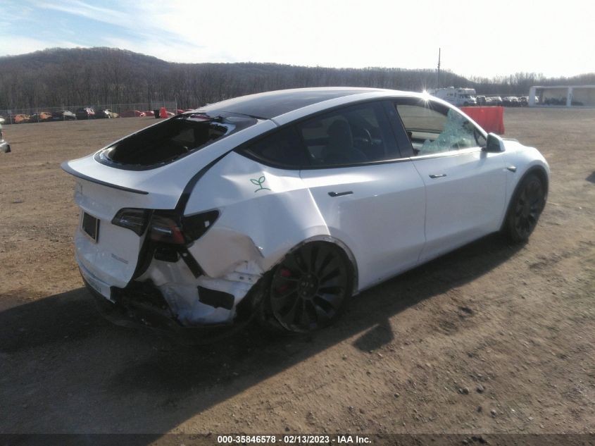 2022 TESLA MODEL Y PERFORMANCE VIN: 7SAYGDEF3NF455388