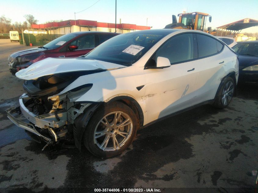 2022 TESLA MODEL Y LONG RANGE VIN: 7SAYGDEE0NF435624