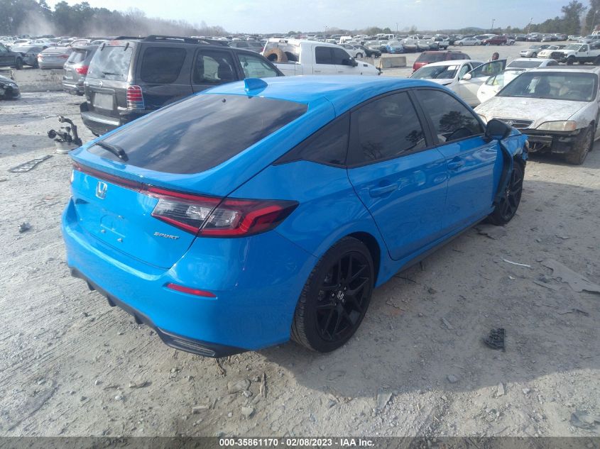 2022 HONDA CIVIC HATCHBACK SPORT VIN: 19XFL2H86NE014782