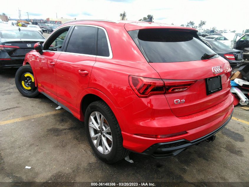 2022 AUDI Q3 S LINE PREMIUM VIN: WA1DECF31N1112498