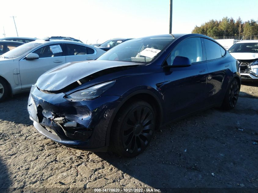 2022 TESLA MODEL Y PERFORMANCE VIN: 7SAYGDEF7NF372272