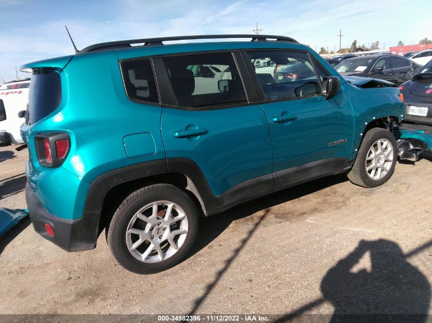 2022 JEEP RENEGADE LATITUDE VIN: ZACNJDB18NPN48990