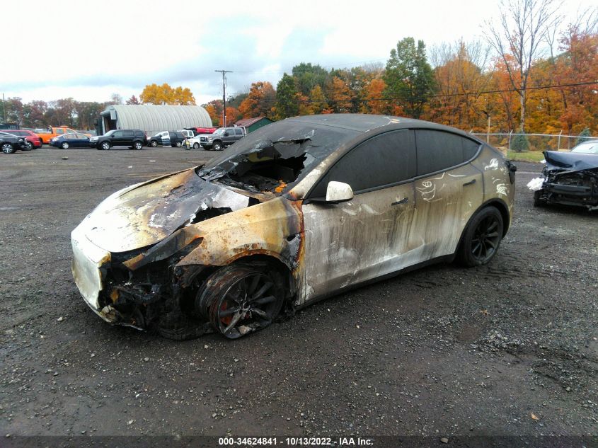 2022 TESLA MODEL Y LONG RANGE VIN: 7SAYGAEE5NF521218