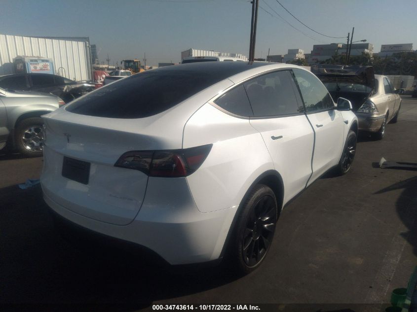 2022 TESLA MODEL Y LONG RANGE VIN: 7SAYGDEE8NF551752