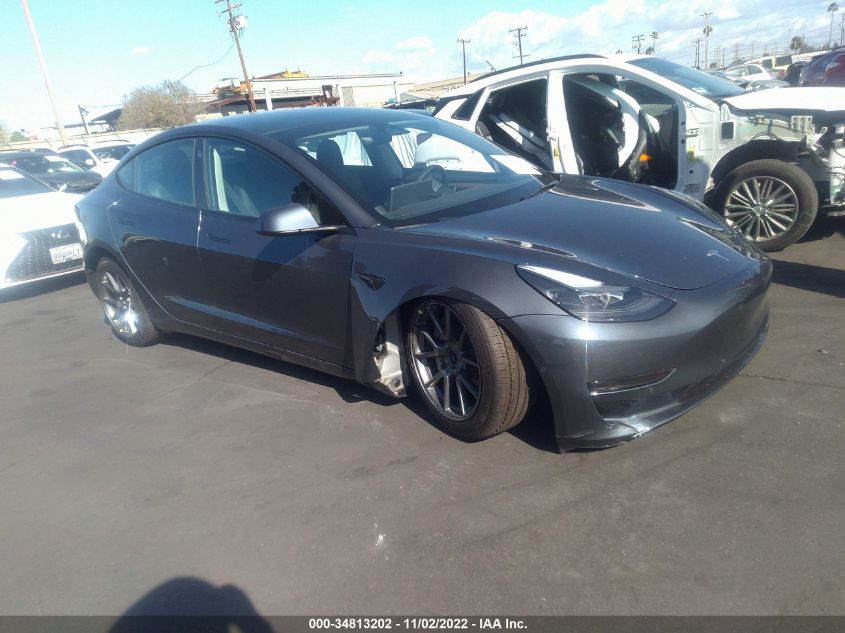 2022 TESLA MODEL 3 VIN: 5YJ3E1EA1NF376589
